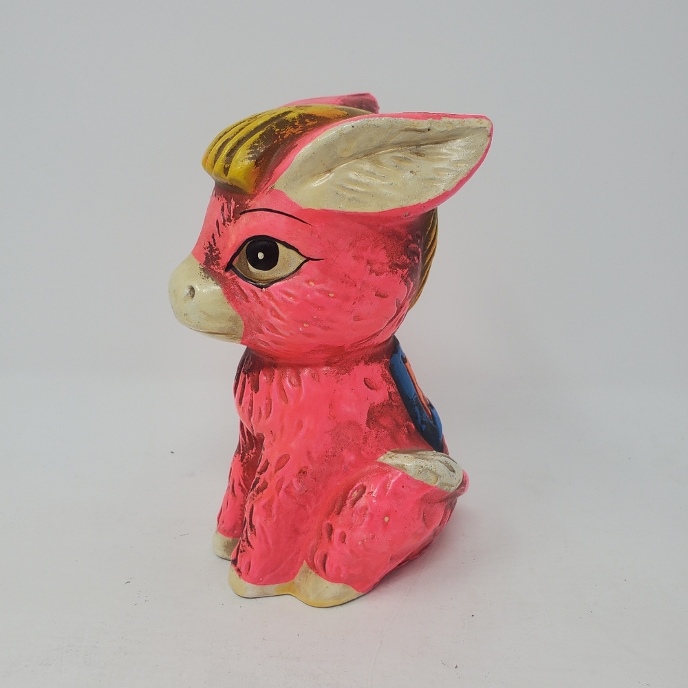 VTG Lego Japan Hot Pink Horse/Donkey Chalkware Piggy Bank - Picture 4 of 7